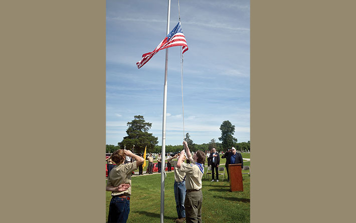 Colonel Rachele Smith speaks at ceremony in Carlyle